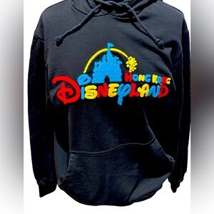 Disneyland Hong Kong Black Hoodie with Colorful Logo